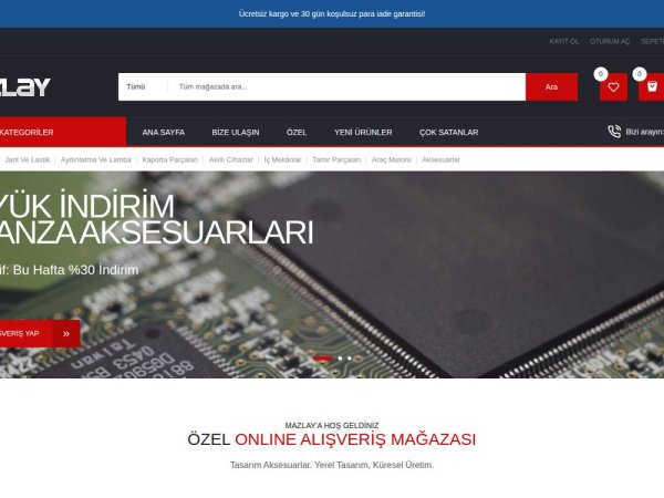 Mazlay - OpenCart Oto Aksesuar Teması
