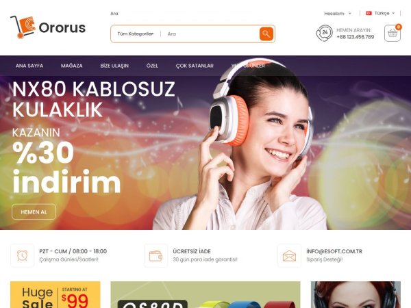 Ororus - OpenCart Genel Teması