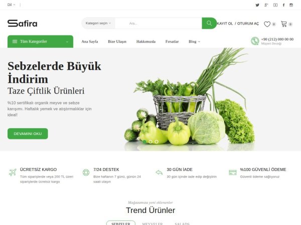 Safira - OpenCart Genel Teması